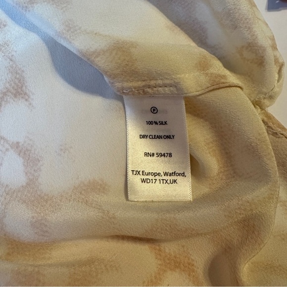 Cynthia Rowley 100% silk top size large business romantic pink cream - Picture 6 of 6